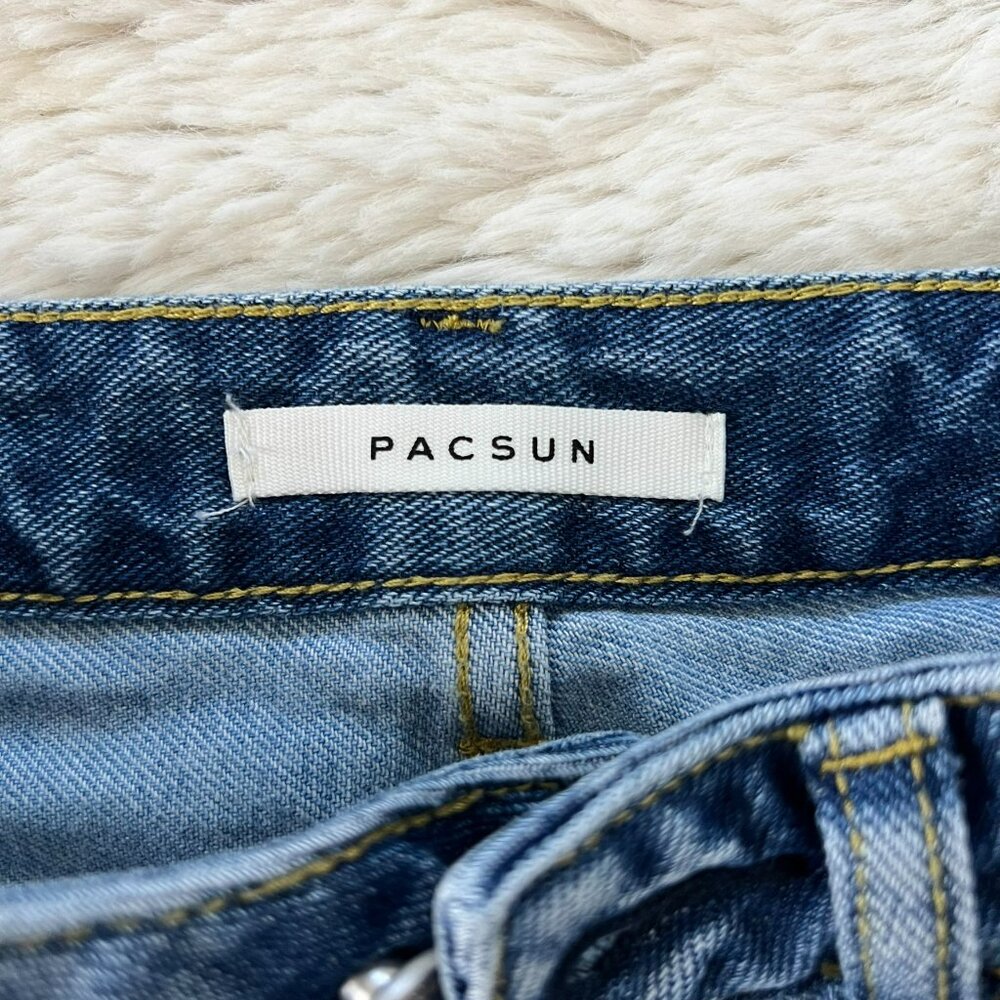 PacSun 90s Eco Two-Tone High Rise Colorblock Patch Boyfriend Jeans Women's 24 - Picture 10 of 15